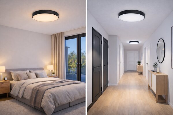 Philips HUE LED White Ambiance 41160/30/P6 Enrave L stropní svítidlo 33,5W 4300lm 2200-6500K 42,5cm černé stmívatelné BlueTooth + HUE Switch