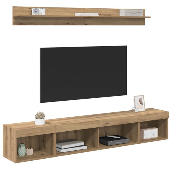 Sada televizního nástěnného kabinetu 5 ks Artisanový dub 3402953