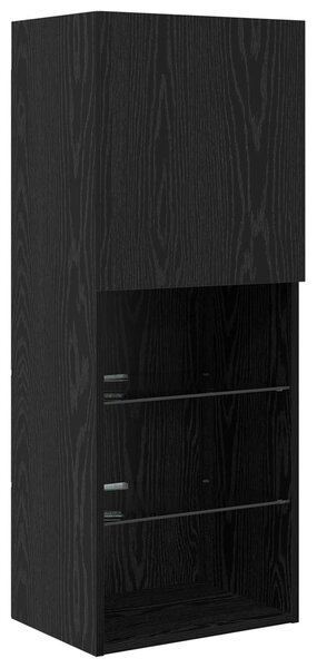 TV nástěnné jednotky s LED 5 ks Černý dub 100 x 30 x 30 cm 3402952