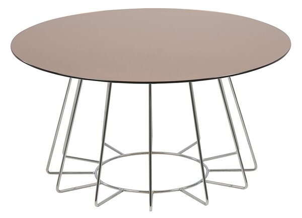Design Scandinavia Konferenční stolek Goldy, 80 cm, chrom/bronz