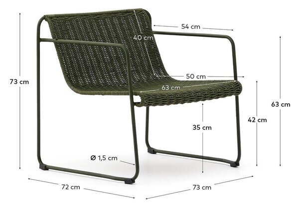 Zelené kovové zahradní křeslo Maurina – Kave Home