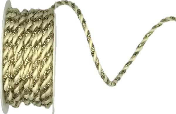 Provázek dekorační TwistCord Elegant Gold & Cream zlato-krémový 3mm x 3m (3,30 Kč/m)