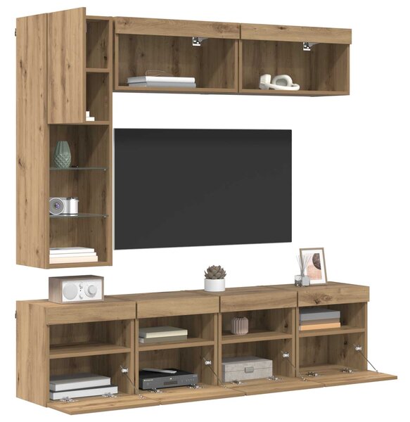 Televizní skříň 7 ks Artisanový dub Kompozitní dřevo 3402984