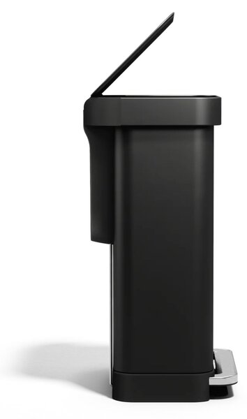 Pedálový odpadkový koš Simplehuman – 45 l, matná černá ocel, kapsa na sáčky