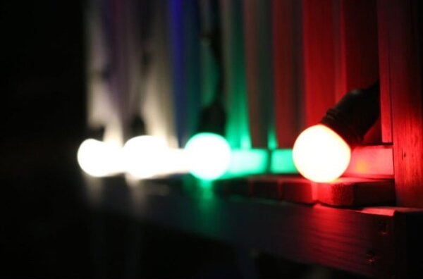 SADA 2x LED Žárovka PARTY E27/0,5W/36V červená 3000K