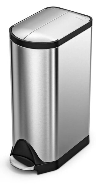 Pedálový odpadkový koš Simplehuman – 30 l, butterfly víko, kartáčovaná nerez ocel, FPP