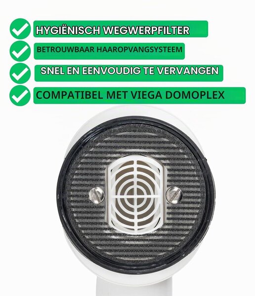 Sítko do odtokové vpusti sprchy - Nylon - Černé - 12 kusů