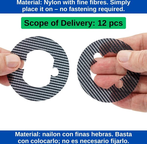 Sítko do odtokové vpusti sprchy - Nylon - Černé - 12 kusů