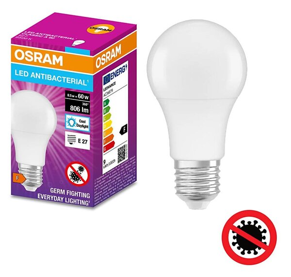LED Antibakteriální žárovka A60 E27/8,5W/230V 6500K - Osram