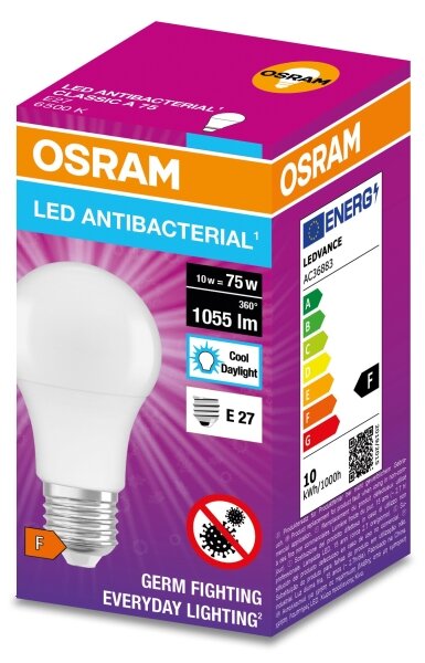 LED Antibakteriální žárovka A75 E27/10W/230V 6500K - Osram