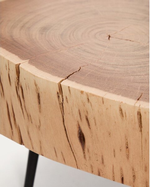 Kulatý konferenční stolek s deskou z akácie v přírodní barvě 49x47 cm Tanive – Kave Home