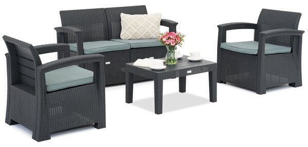Sada zahradního nábytku Reno 4 Garden Point antracit technorattan