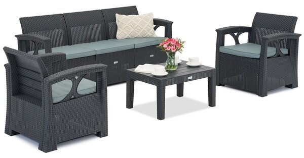 Sada zahradního nábytku Reno 5 Garden Point antracit technorattan