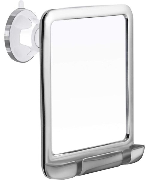 Sprchové zrcadlo holicí zrcadlo koupelnové zrcadlo - Chrom - 20,3 x 17,7 cm - Proti orosení - Otočné o 360°
