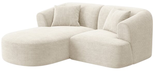 Cosmopolitan Design Krémově bílá manšestrová rohová pohovka Campi 180 cm, levá