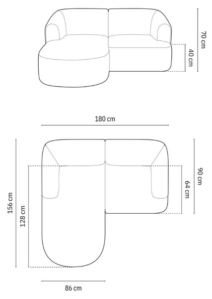 -25 % Dny MOMENTI– Cosmopolitan Design Šedá manšestrová rohová pohovka Campi 180 cm, levá