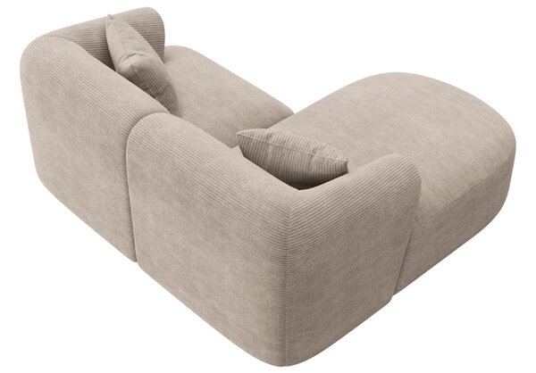 -25 % Dny MOMENTI– Cosmopolitan Design Béžová manšestrová rohová pohovka Campi 180 cm, levá
