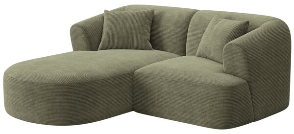 -25 % Dny MOMENTI– Cosmopolitan Design Zelená manšestrová rohová pohovka Campi 180 cm, levá