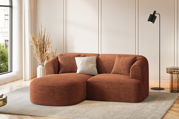 -25 % Dny MOMENTI– Cosmopolitan Design Terakotově oranžová manšestrová rohová pohovka Campi 180 cm, levá