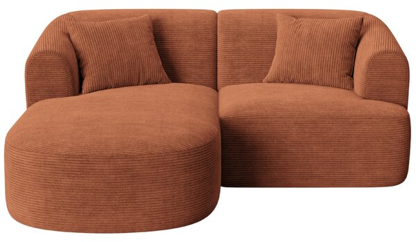 -25 % Dny MOMENTI– Cosmopolitan Design Terakotově oranžová manšestrová rohová pohovka Campi 180 cm, levá