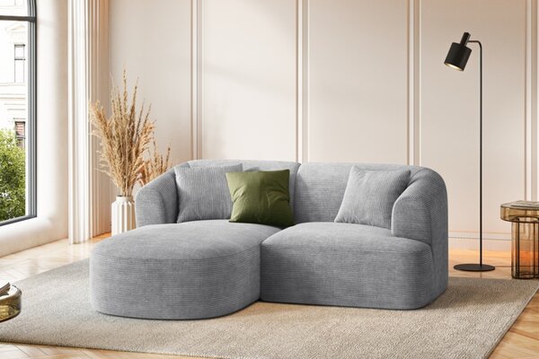 -25 % Dny MOMENTI– Cosmopolitan Design Světle šedá manšestrová rohová pohovka Campi 180 cm, levá