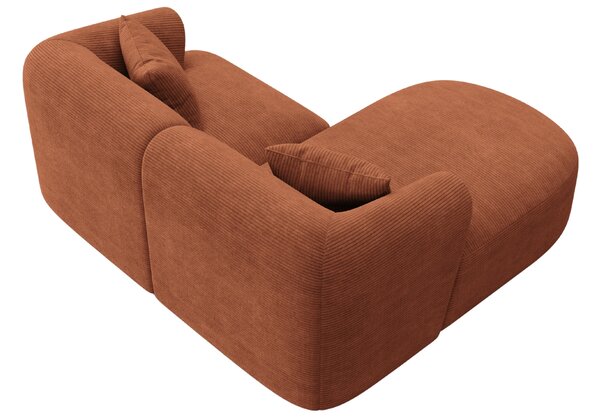 -25 % Dny MOMENTI– Cosmopolitan Design Terakotově oranžová manšestrová rohová pohovka Campi 180 cm, levá