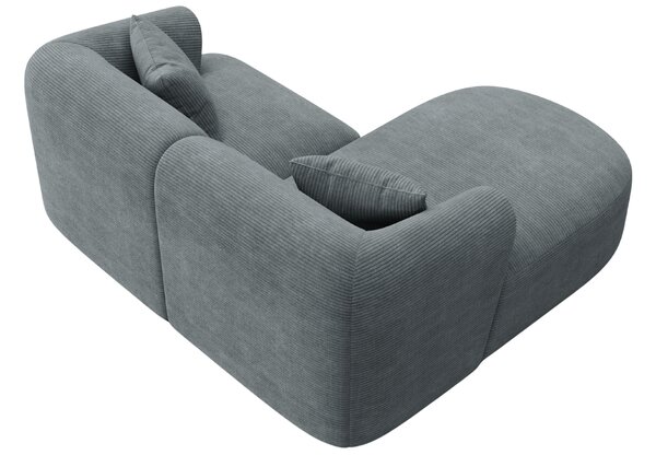 -25 % Dny MOMENTI– Cosmopolitan Design Šedá manšestrová rohová pohovka Campi 180 cm, levá