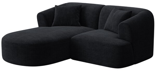 -25 % Dny MOMENTI– Cosmopolitan Design Černá manšestrová rohová pohovka Campi 180 cm, levá