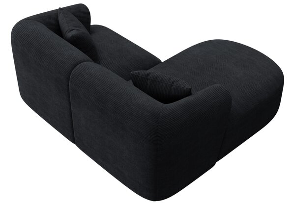 -25 % Dny MOMENTI– Cosmopolitan Design Černá manšestrová rohová pohovka Campi 180 cm, levá