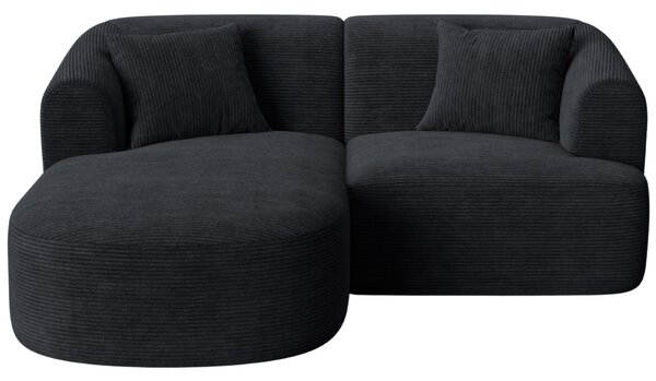 -25 % Dny MOMENTI– Cosmopolitan Design Černá manšestrová rohová pohovka Campi 180 cm, levá