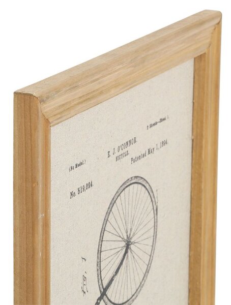Chic Antique Plátěný obraz v přírodním rámu - bicykl