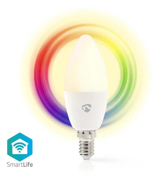 Nedis WIFILRC10E14 - LED RGB Stmívatelná žárovka E14/4,9W/230V Wi-Fi 2700-6500K