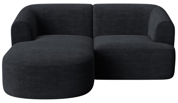 -25 % Dny MOMENTI– Cosmopolitan Design Černá manšestrová rohová pohovka Campi 180 cm, levá