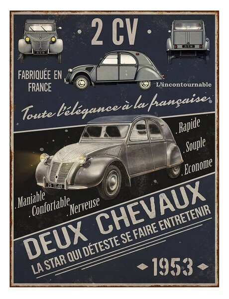 Retro plechová cedule - Francouzská elegance