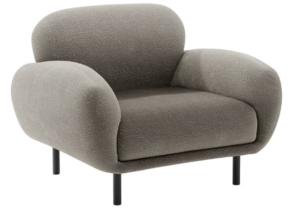Micadoni Šedé bouclé křeslo Poppy