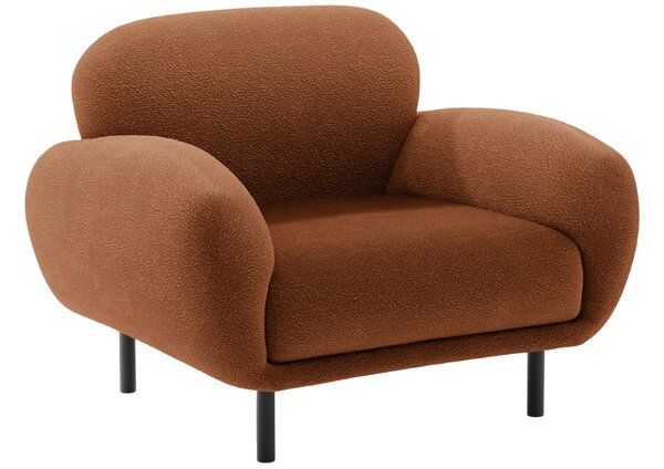 Micadoni Terakotově oranžové bouclé křeslo Poppy
