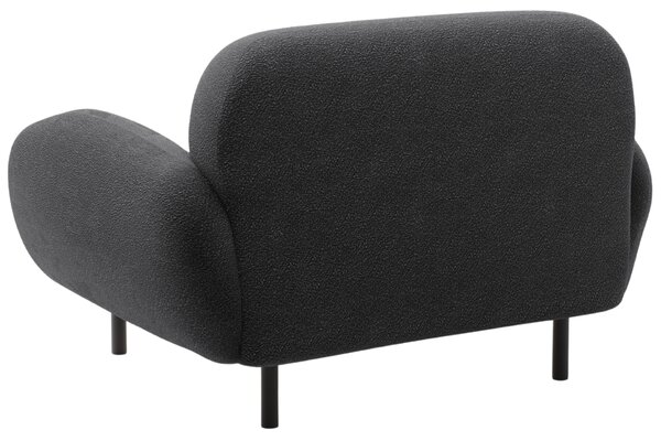 Micadoni Tmavě šedé bouclé křeslo Poppy