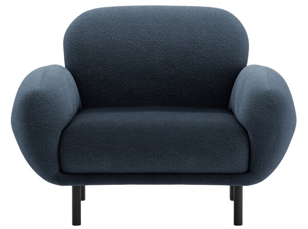Micadoni Tmavě modré bouclé křeslo Poppy