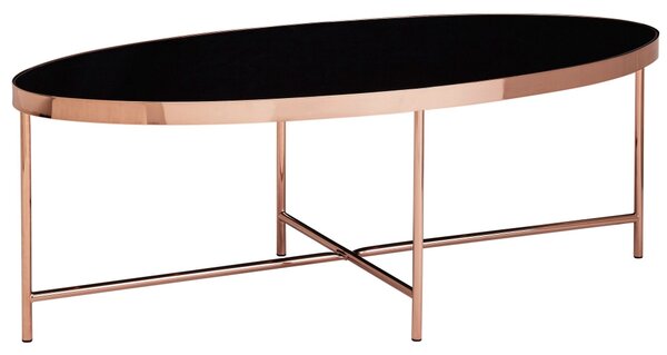 Brüxxi Konferenční stolek Olia, 110 cm, černá / měděná