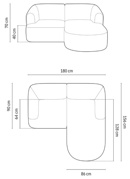 -25 % Dny MOMENTI– Cosmopolitan Design Krémově bílá manšestrová rohová pohovka Campi 180 cm, pravá
