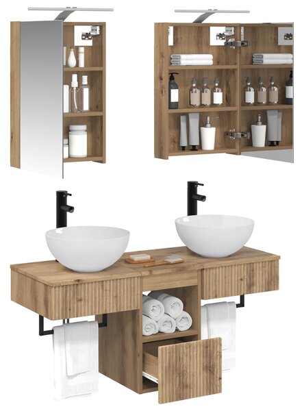Sada koupelnových skříněk 5 ks Dub artisan Kompozitní dřevo 3406278