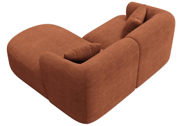 -25 % Dny MOMENTI– Cosmopolitan Design Terakotově oranžová manšestrová rohová pohovka Campi 180 cm, pravá