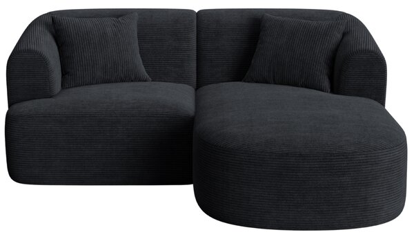 -25 % Dny MOMENTI– Cosmopolitan Design Černá manšestrová rohová pohovka Campi 180 cm, pravá