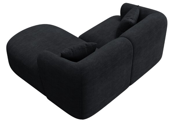 -25 % Dny MOMENTI– Cosmopolitan Design Černá manšestrová rohová pohovka Campi 180 cm, pravá
