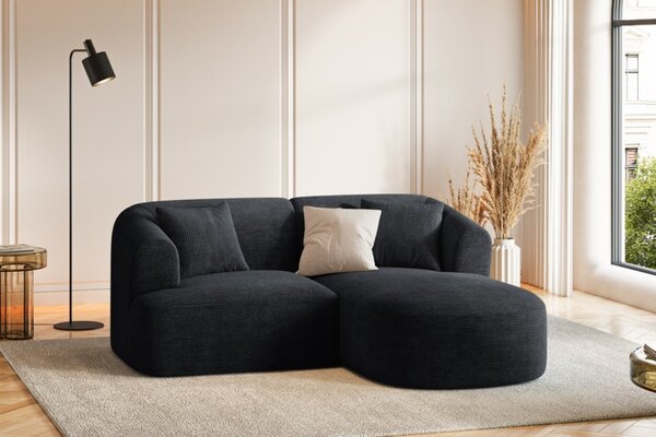 -25 % Dny MOMENTI– Cosmopolitan Design Černá manšestrová rohová pohovka Campi 180 cm, pravá