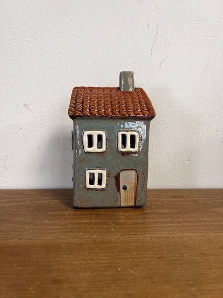 Keramický domeček na čajovou svíčku 9x15cm 4
