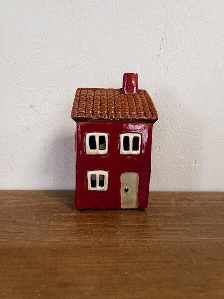 Keramický domeček na čajovou svíčku 9x15cm 3