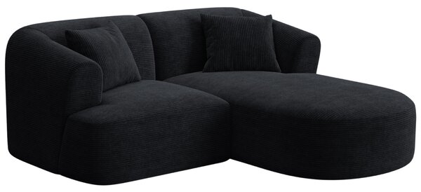 -25 % Dny MOMENTI– Cosmopolitan Design Černá manšestrová rohová pohovka Campi 180 cm, pravá