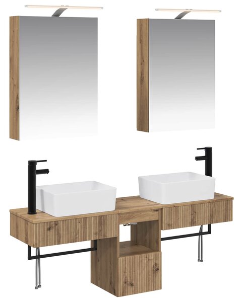Sada koupelnových skříněk 5 ks Dub artisan Kompozitní dřevo 3406318