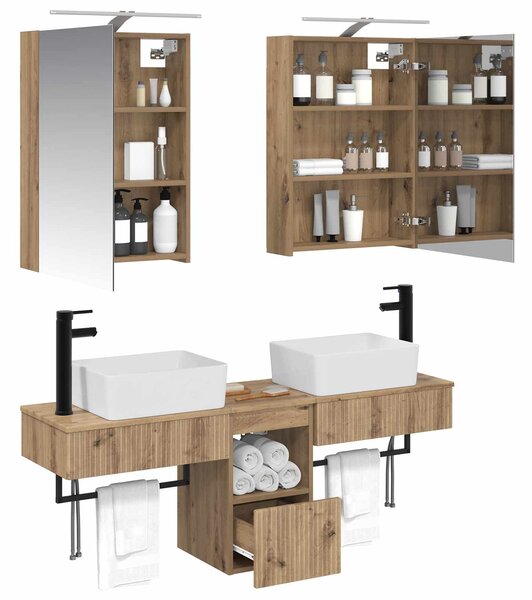 Sada koupelnových skříněk 5 ks Dub artisan Kompozitní dřevo 3406318